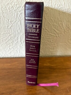 Holy Bible KJV Center References Red Letter Burgundy Bonded Leather Zondervan-image