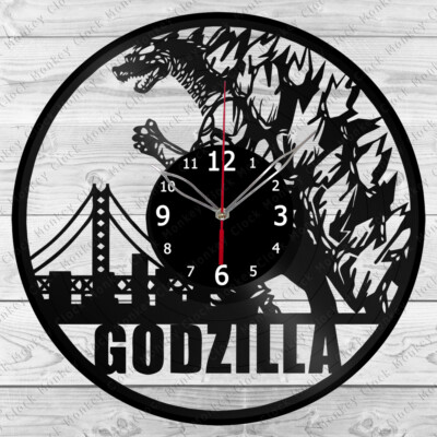 Vinyl Clock Godzilla Vinyl Record Wall Clock Home Art Decor Handmade  3729-image