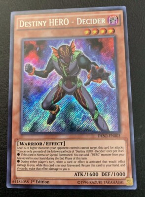 Yugioh Destiny HERO - Decider 1st Ed Secret Rare DESO-EN003 NM-image