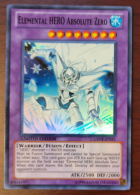 YuGiOh Elemental HERO Absolute Zero GENF-ENSE1 Super Rare Limited Edition-image