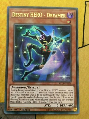 Yu-Gi-Oh! TCG - Destiny Hero - Dreamer - BLLR-EN024 - Ultra Rare, 1st Ed.-image