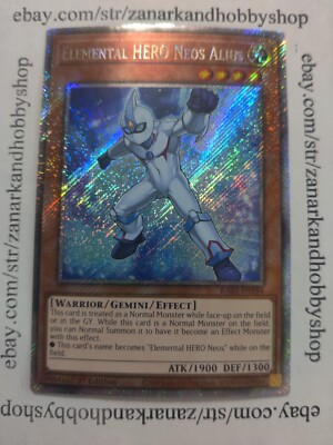 Yugioh Elemental HERO Neos Alius 1st Edition Platinum Secret Rare RA03-EN184-image