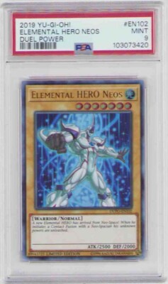 ELEMENTAL HERO NEOS DUEL POWER EN-102 YUGIOH PSA GRADED MINT 9  2019-image