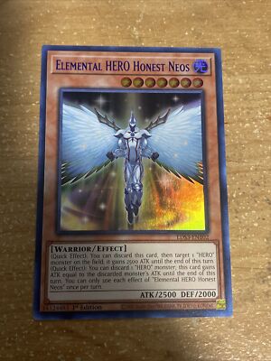 🔵Yugioh LDS3-EN102 Elemental Hero Honest Neos BLUE ULTRA RARE 1ST EDITION-image