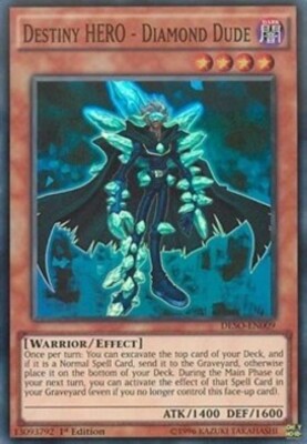 Yugioh-Destiny HERO - Diamond Dude-Super Rare-1st Edition-DESO EN009 (NM)-image