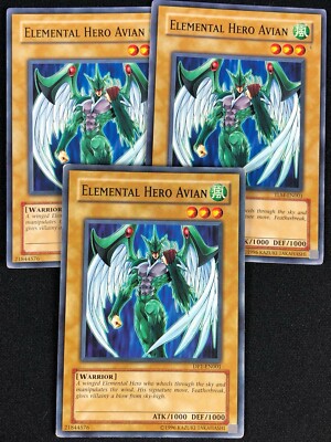 YUGIOH ELEMENTAL HERO AVIAN DP1-EN001 COMMON X3 (LP)-image