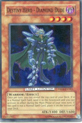 YU-GI-OH DESTINY HERO - DIAMOND DUDE SUPER RARE N/MINT DR04-EN183-image