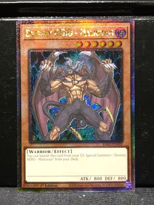 Yugioh - Destiny HERO - Malicious - RA03-EN001 - Quarter Century Secret Rare, NM-image