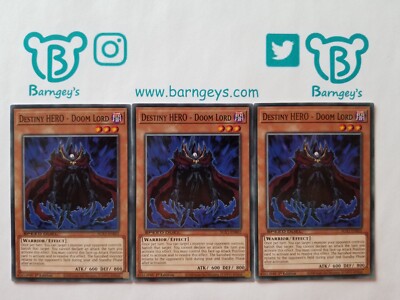 3 Destiny HERO - Doom Lord,PLAYSET,SGX1,1st Edit,Common,Yugioh,Barngey's,Singles-image