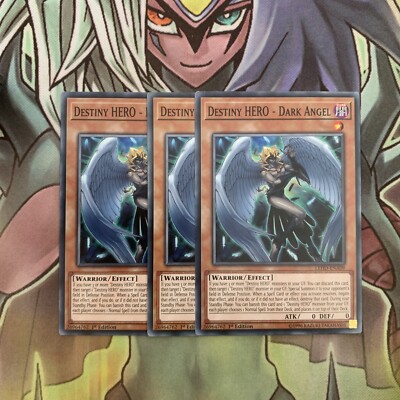 LEHD-ENA09 x3 Destiny HERO - Dark Angel Common Excellent Condition Yugioh-image