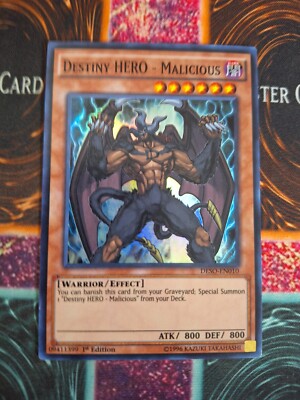 Yu-Gi-Oh! Destiny Hero - Malicious DESO-EN010 Super Rare 1st Edition Near Mint-image