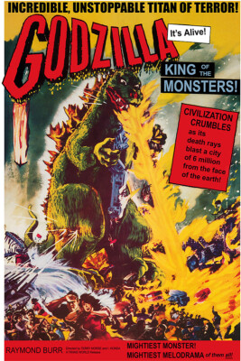 Vintage Science Fiction Movie Poster Godzilla King of The Monsters-image