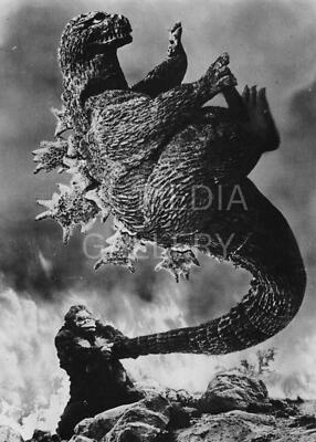 King Kong Swinging Godzilla Photo Print - Japanese Monster Movie Art - Kaiju Art-image