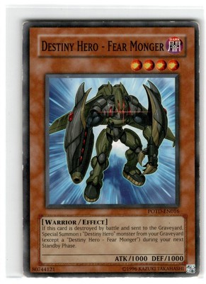 Yu-Gi-Oh! Destiny Hero- Fear Monger Common POTD-EN016 Heavily Played Unlimited-image