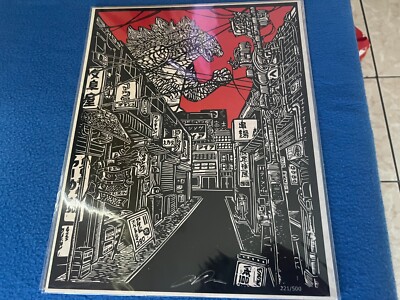 Bam Box Geek Ultra Plus Box Godzilla Art Print #/500 Artist Signed 11x14-image