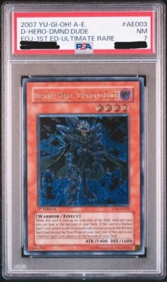 2007 D-Hero Diamond Dude EOJ-AE003 1st ED Ultimate Rare PSA 7 NM YuGiOh English-image