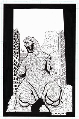 GODZILLA PINUP 1~ANTHONY CACIOPPO~NEW ART-image