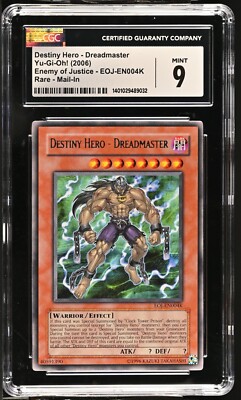 CGC 9 Yugioh Destiny Hero Dreadmaster EOJ-EN004K Redemption (STOCK PHOTO)-image