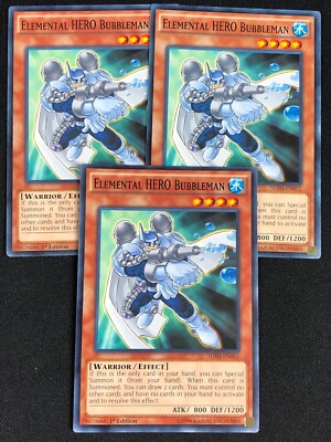 YUGIOH ELEMENTAL HERO BUBBELMAN SDHS-EN012 1ST COMMON X3 (NM)-image