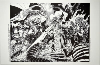 GODZILLA Print Kevin Eastman Peter Laird Steve Bissette Jim Lawson art 1988 Toho-image