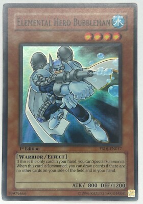 1x Elemental HERO Bubbleman - LIGHTLY PLAYED - SUPER RARE - Yu-Gi-Oh! YSDJ-image