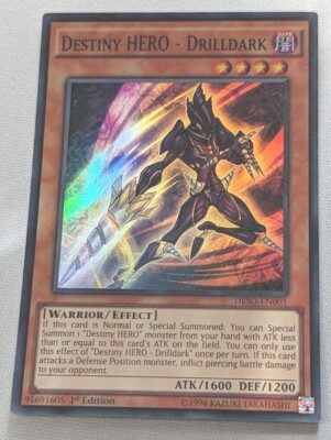 Yugioh Destiny HERO - Drilldark DESO EN001 Super Rare 1st Ed-image