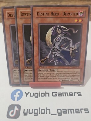 Yu-Gi-Oh Destiny Hero Departed X3 PTDN 1st Edition Common Light Played -image