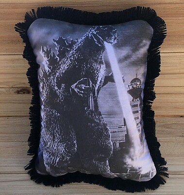 Godzilla- Handmade Classic Movie Art Pillow or Star Applique-image