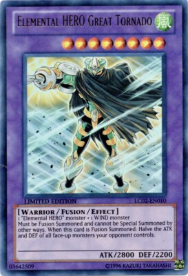 Yu-Gi-Oh! Elemental HERO Great Tornado LC02-EN010 Limited Edition NM-image