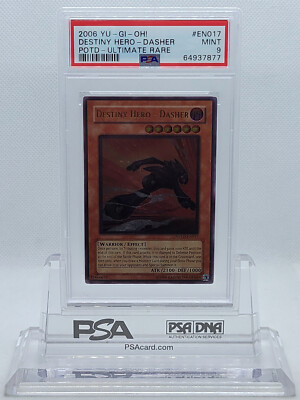 YUGIOH POTD-EN017 DESTINY HERO DASHER ULTIMATE RARE PSA 9 MINT #64937877-image