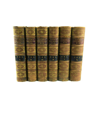 History of War Peninsula + South France WFP Napier 2nd Ed 1832 6 Leather Vols-image