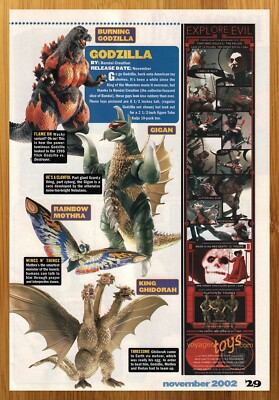 2002 Bandai Godzilla Action Figures Print Ad/Poster Gigan Mothra Ghidorah Art-image