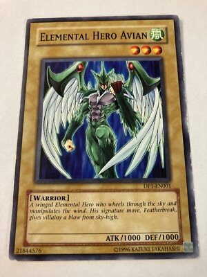 Yu-Gi-Oh TCG Card Nearly Mint Elemental Hero Avian DP1-EN001-image
