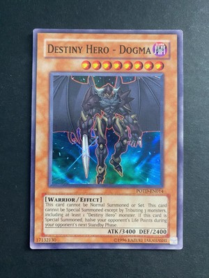 Yugioh Destiny Hero - Dogma POTD-EN014 Super Rare Unlimited Edition MP/LP-image