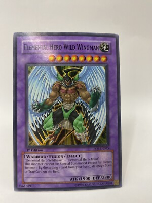 Elemental Hero Wild Wingman 1st Edition Super Rare EOJ-EN035 YuGiOh TCG-image