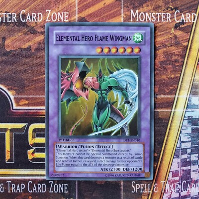 1x Elemental Hero Flame Wingman - Super Rare - DP1-EN010 - 1st Ed - MP-image