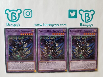 3 Destiny HERO-Dangerous,PLAYSET,SGX1,1st Edition,Common,Yugioh,Barngeys,Singles-image