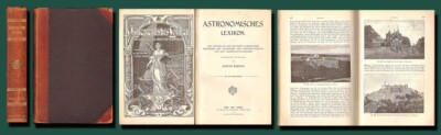 1902 ASTRONOMY Lexicon-German/327 Illustrat./Telescopes/Mars & Star Maps/Leather-image