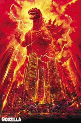 Godzilla Gojira 1984 horror cult movie poster reprint  18x12 inches-image