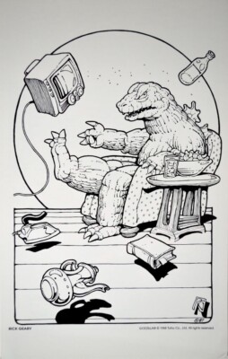 GODZILLA Print Rick Geary art 1988 Toho-image
