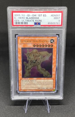 Yu-Gi-Oh! Elemental Hero Bladedge EEN-EN007 1st Edition Ultimate Rare PSA 9-image