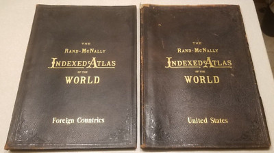 Rand, McNally & Co. Indexed Atlas of the World 1896 Leather bound and Gilt edges-image
