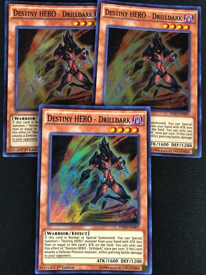 YUGIOH DESTINY HERO DRILLDARK DESO-EN001 1ST SUPER X3 (NM)-image