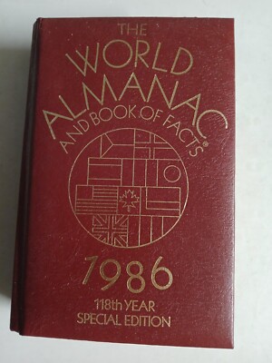 The World Almanac And Book of Facts  1986  118th Year Leather Bound-image
