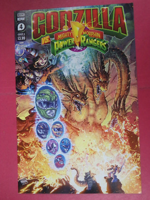 GODZILLA vs. POWER RANGERS #4 Fred William II Cover A (9.4 NM) IDW COMICS 2022-image