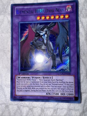 Elemental Hero Dark Neos LCGX-EN059 Secret Rare 1st Edition Yugioh Card NM-image