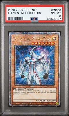PSA 8 QUARTER CENTURY RARE ELEMENTAL HERO NEOS 2023 TN23-EN006 YUGIOH CARD-image