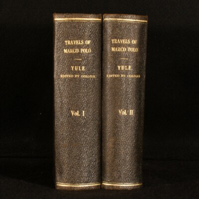 1903 2 Vols The Book of Ser Marco Polo Illustrated Leather Binding Folding Maps-image