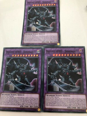 Yugioh Destiny Hero-Dominance DANE-EN031 Super Rare NM x3 Play Set-image