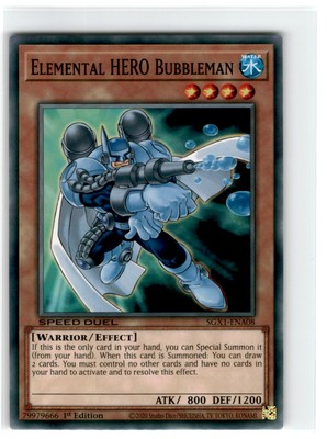 Yu-Gi-Oh! Speed Duel Elemental Hero Bubbleman Common SGX1-ENA08 Lightly Played-image